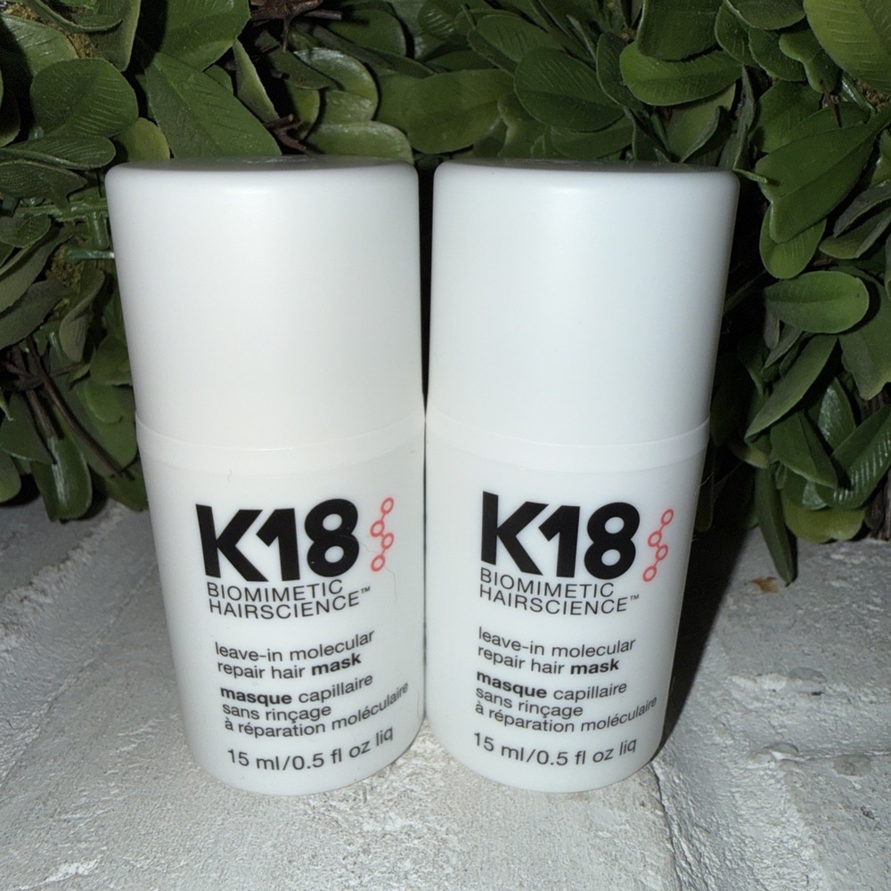 K18 Leave-In Molecular Repair Hair Mask~ 0.5fl.oz/15ml Set Of 2. New No Box.